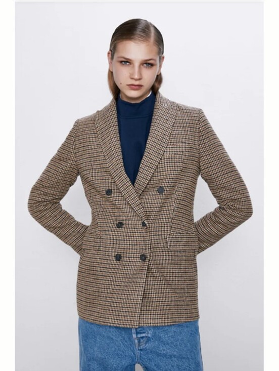 Zara Jackets & Blazers - Zara Check Houndstooth Blazer